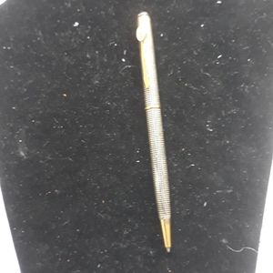 Parker ballpoint pen sterling silver gold trim